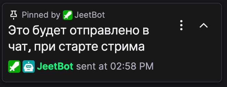 How the pinned message looks in chat