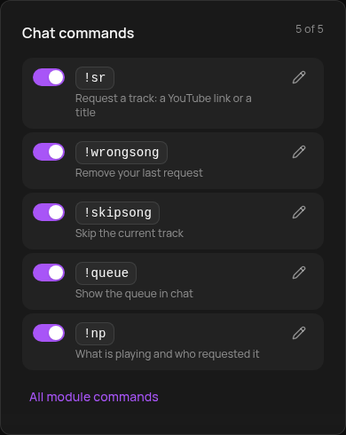 Chat commands