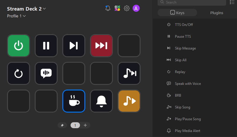 JeetBot keys in Stream Deck