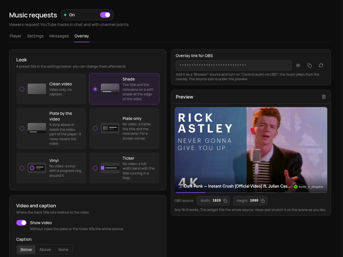Overlay tab